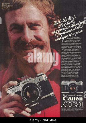 Canon AE 1 AE1 photo ancienne publicité vintage des appareils photo Canon photo analogique appareil photo canon Banque D'Images