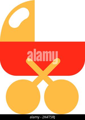 Chariot de bébé, illustration, vecteur sur fond blanc. Illustration de Vecteur