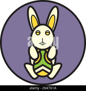 Lapin de Pâques, illustration, vecteur sur fond blanc. Illustration de Vecteur