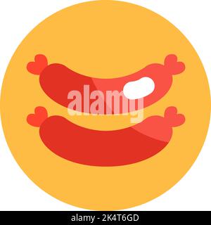 Saucisse de petit déjeuner, illustration, vecteur sur fond blanc. Illustration de Vecteur