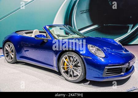 Porsche 911 Carrera 4S voiture de sport cabriolet au 89e salon international de l'automobile de Genève. Genève, Suisse - 6 mars 2019. Banque D'Images