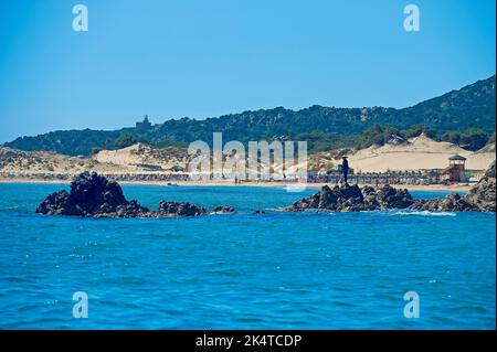 Campana Beach, Chia, Domus de Maria, Sardaigne, Italie Banque D'Images