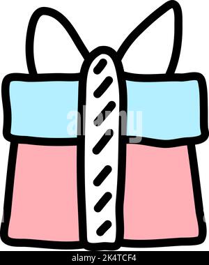 Boîte cadeau présente, illustration, vecteur sur fond blanc. Illustration de Vecteur