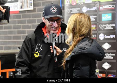 Manchester, Royaume-Uni. 03rd octobre 2022. Mark Lemon (Team Manager) de Belle vue 'ATPI' Aces lors de la demi-finale de SGB Premiership second Leg au National Speedway Stadium, Manchester, lundi 3rd octobre 2022. (Credit: Eddie Garvey | MI News) Credit: MI News & Sport /Alay Live News Banque D'Images