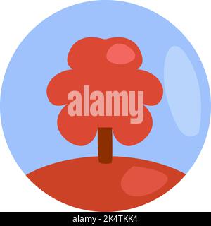 Arbre rouge simple, illustration, vecteur sur fond blanc. Illustration de Vecteur