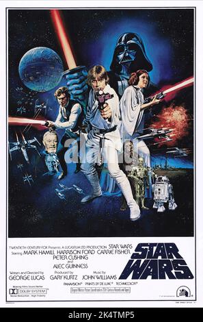 Star Wars 1977. Poster de film Star Wars. Star Wars: Épisode IV - Un nouvel espoir Banque D'Images