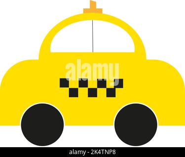 Voiture de taxi jaune, illustration, vecteur sur fond blanc. Illustration de Vecteur