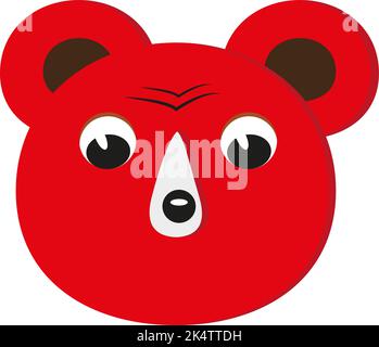 Ours rouge, illustration, vecteur sur fond blanc. Illustration de Vecteur