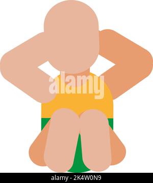 Gymnastique abdomen effort, illustration, vecteur sur fond blanc. Illustration de Vecteur