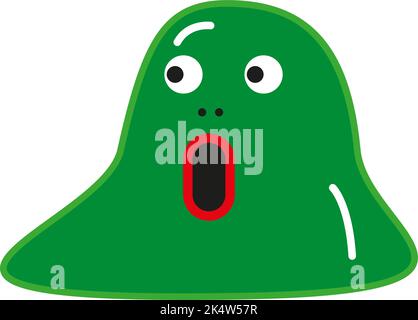 Monstre vert surpris, illustration, vecteur sur fond blanc. Illustration de Vecteur