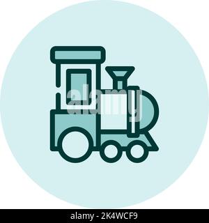 Locomotive sur rails, illustration, vecteur sur fond blanc. Illustration de Vecteur