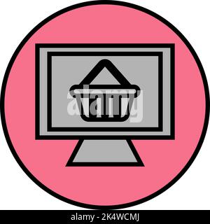 Shopping à la maison, illustration, vecteur sur fond blanc. Illustration de Vecteur