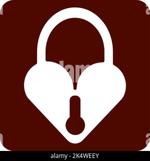 Serrure de coeur de Saint-Valentin, illustration, vecteur sur fond blanc. Illustration de Vecteur