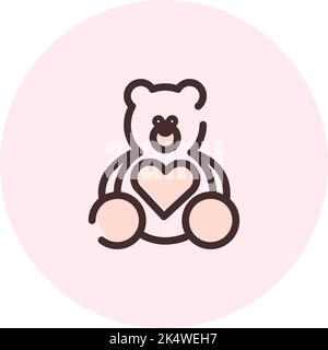 Cadeau d'ours de Saint-Valentin, illustration, vecteur sur fond blanc. Illustration de Vecteur