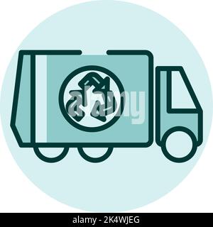 Camion à ordures de l'industrie des affaires, illustration, vecteur sur un fond blanc. Illustration de Vecteur