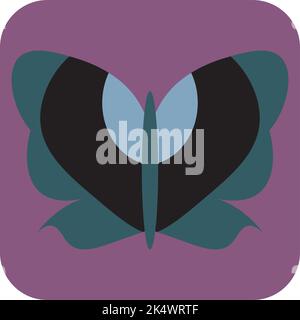 Papillon de couleur foncée, illustration, vecteur sur fond blanc. Illustration de Vecteur