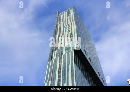 MANCHESTER, Royaume-Uni - 22 AVRIL 2013 : Tour Beetdam à Manchester, Royaume-Uni. Le gratte-ciel à usage mixte est l'un des plus hauts bâtiments de Manchester (157m de haut). Banque D'Images