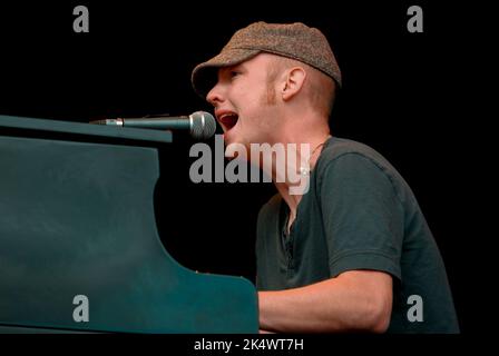 Isaac Slade - The Fray, V2007, Hylands Park, Chelmsford, Essex, Royaume-Uni - 18 août 2007 Banque D'Images