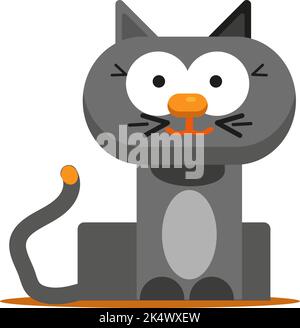 Aspect de chat gris, illustration, vecteur sur fond blanc. Illustration de Vecteur