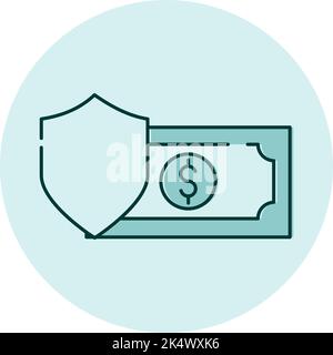 Sécurité financière, illustration, vecteur sur fond blanc. Illustration de Vecteur