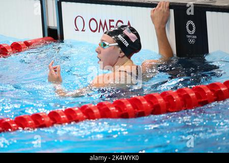 1st AOÛT 2021 - TOKYO, JAPON : l'abbaye WEITZEIL des États-Unis réagit à la finale 8th Freestyle 50m des femmes nageurs aux Jeux Olympiques de Tokyo en 2020 (photo : Mickael Chavet/RX) Banque D'Images