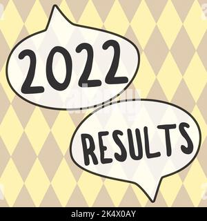 Écriture affichage de texte 2022 Résultats. Concept signifiant tout résultat d'une action ou d'un événement qui se produit en l'an 2022 Banque D'Images