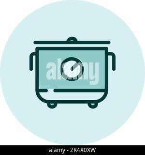 Cuiseur à riz pour l'électronique domestique, illustration, vecteur sur fond blanc. Illustration de Vecteur