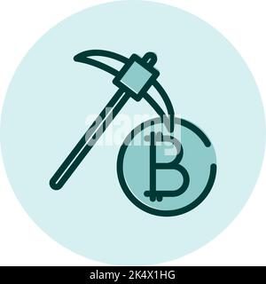 Creusage de Cryiptocurrency, illustration, vecteur sur fond blanc. Illustration de Vecteur