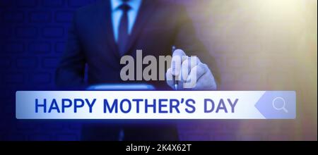 Affiche « Happy Mothers Day ». Le mot écrit sur célébré en l'honneur de la maternité est influence dans la société Banque D'Images