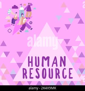 Panneau écrit à la main Ressources humaines. Concept d'entreprise un service essentiel qui gère les préoccupations liées à la dotation et aux employés Banque D'Images