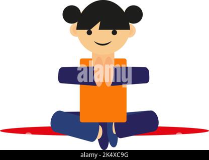 Yoga asana lotus, illustration, vecteur sur fond blanc. Illustration de Vecteur