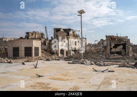 Ruines autour de la Citadelle d'Alep, Syrie Banque D'Images