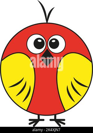 Oiseau rouge, illustration, vecteur sur fond blanc. Illustration de Vecteur