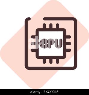 Processeur de l'ordinateur, illustration, vecteur sur fond blanc. Illustration de Vecteur
