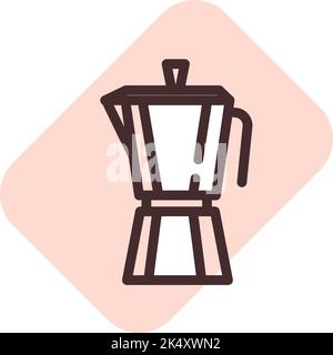Cafetière de restaurant, illustration, vecteur sur fond blanc. Illustration de Vecteur