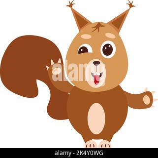 Écureuil, illustration, vecteur sur fond blanc. Illustration de Vecteur