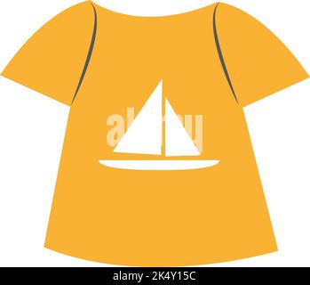 T-shirt jaune, illustration, vecteur sur fond blanc. Illustration de Vecteur