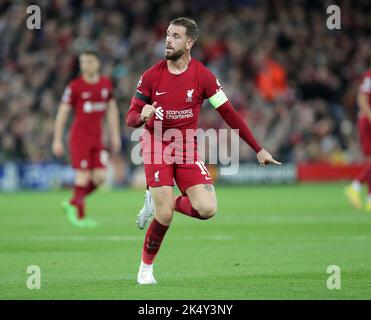 Anfield, Liverpool, Royaume-Uni. 4th octobre 2022. Champions League football, Liverpool versus Rangers FC; Jordan Henderson of Liverpool Credit: Action plus Sports/Alay Live News Banque D'Images