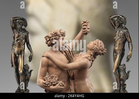 Représentation de statues authentiques de la Rome antique de Bacchus, le dieu du vin et des festivités. Banque D'Images