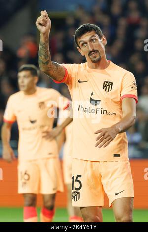 Brugge, Belgique. 04th octobre 2022. Stefan Savic d'Atletico photographié lors d'un match de football entre le Club belge Brugge KV et l'Atletico espagnol de Madrid, le mardi 04 octobre 2022 à Brugge, le jour 3/6 de la scène du groupe de la Ligue des champions de l'UEFA. BELGA PHOTO KURT DESPLENTER crédit: Belga News Agency/Alay Live News Banque D'Images