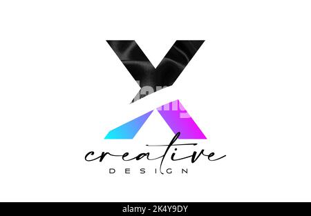 Noir Silk Letter A logo Design avec texture textile et Creative Design Vector. Élégante lettre A logo en toile de soie noire Illustration Illustration de Vecteur