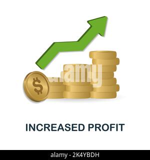 Icône d'augmentation des bénéfices. 3d illustration de la collection économique. Creative a augmenté le bénéfice 3D icône pour la conception de Web, les modèles, infographies et plus encore Illustration de Vecteur