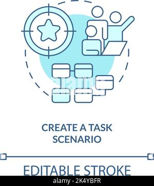 Icône de concept turquoise de la stratégie de création de tâche Illustration de Vecteur