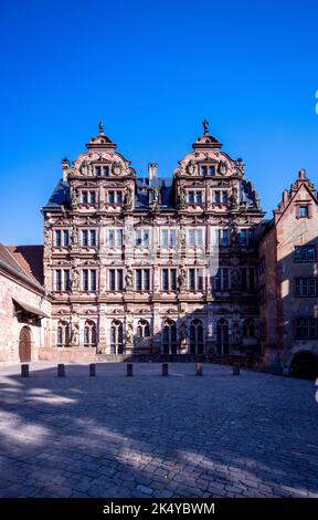 Cour, Château de Heidelberg (en allemand : Heidelberger Schloss), Bade-Wurtemberg, Allemagne Banque D'Images