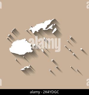 Silhouette de la carte de pays vectorielle des Fidji Illustration de Vecteur