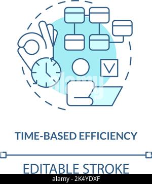 Icône de concept turquoise d'efficacité basée sur le temps Illustration de Vecteur