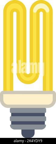 Icône de lampe fluorescente. Symbole de lumière électrique jaune Illustration de Vecteur