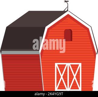 Icône Barn. Bâtiment rouge. Symbole de ferme. Panneau campagne Illustration de Vecteur