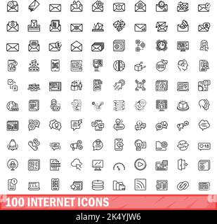 100 icônes internet définies.Illustration de 100 icônes Internet ensemble de vecteurs isolé sur fond blanc Illustration de Vecteur