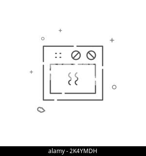 Icône de ligne vectorielle simple de four. Symbole, pictogramme, panneau isolé sur fond blanc. Contour modifiable. Régler l'épaisseur de ligne. Illustration de Vecteur